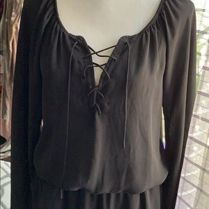 EXPRESS black silk dress with lining